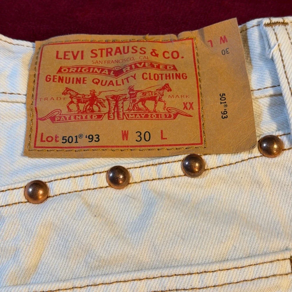 Levis‎ Premium 501 93 Cut Off Denim Shorts PRIDE Studded Embroidered Mens 30